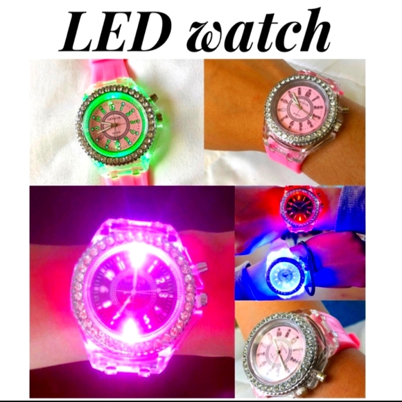 🪩Nwt Pink LED Light Up Watch With Swarvoski Crystals💎 - Picture 15 of 16